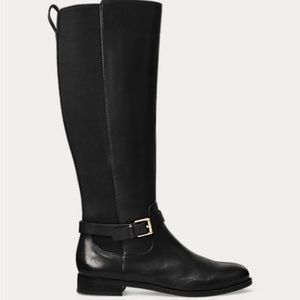 Lauren Ralph Lauren Black Riding Boots- Barnehurst
